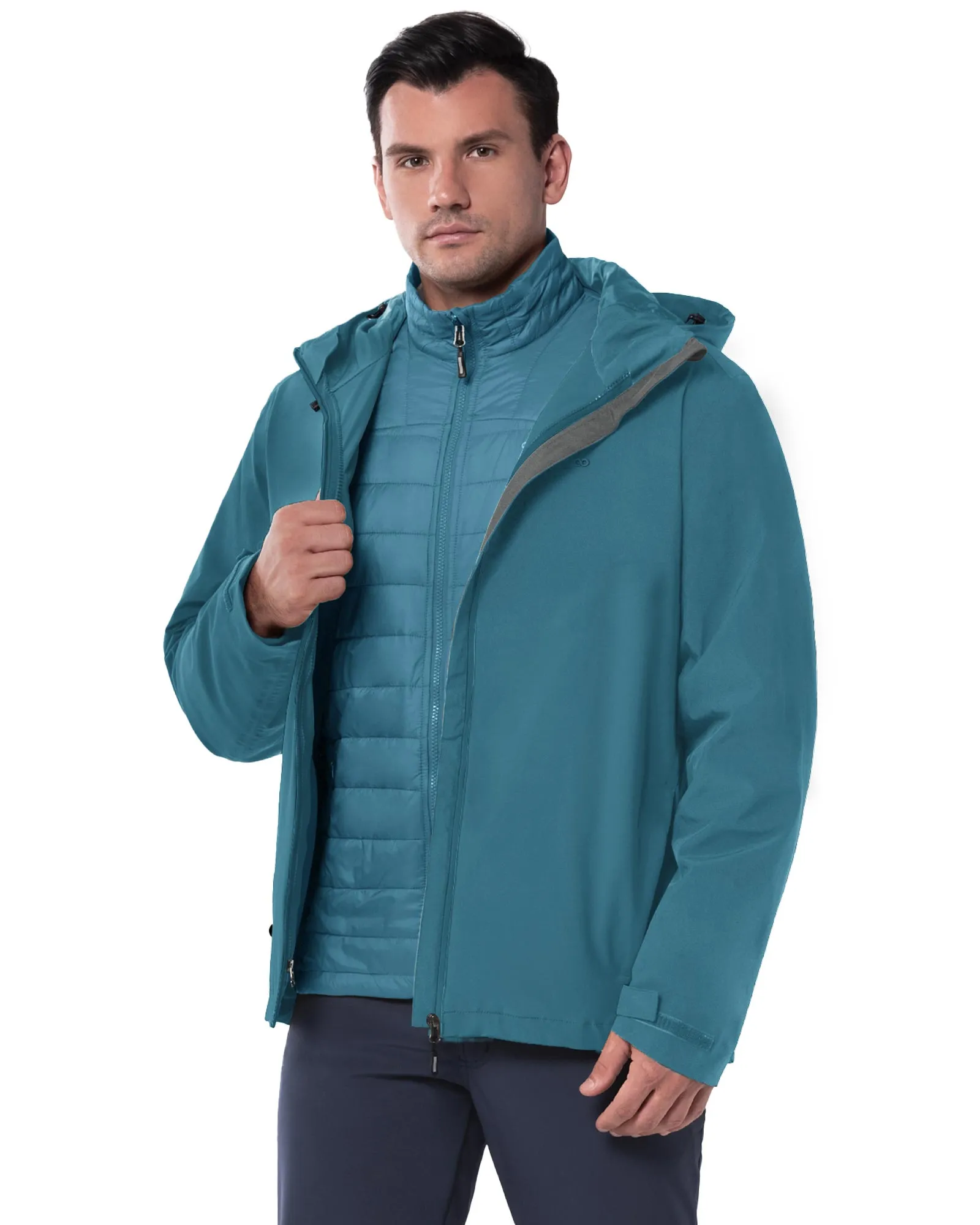 10000mm W/P Index 10000 Level Breathable Men's 3-in-1 Ski Jacket with 5 Pockets