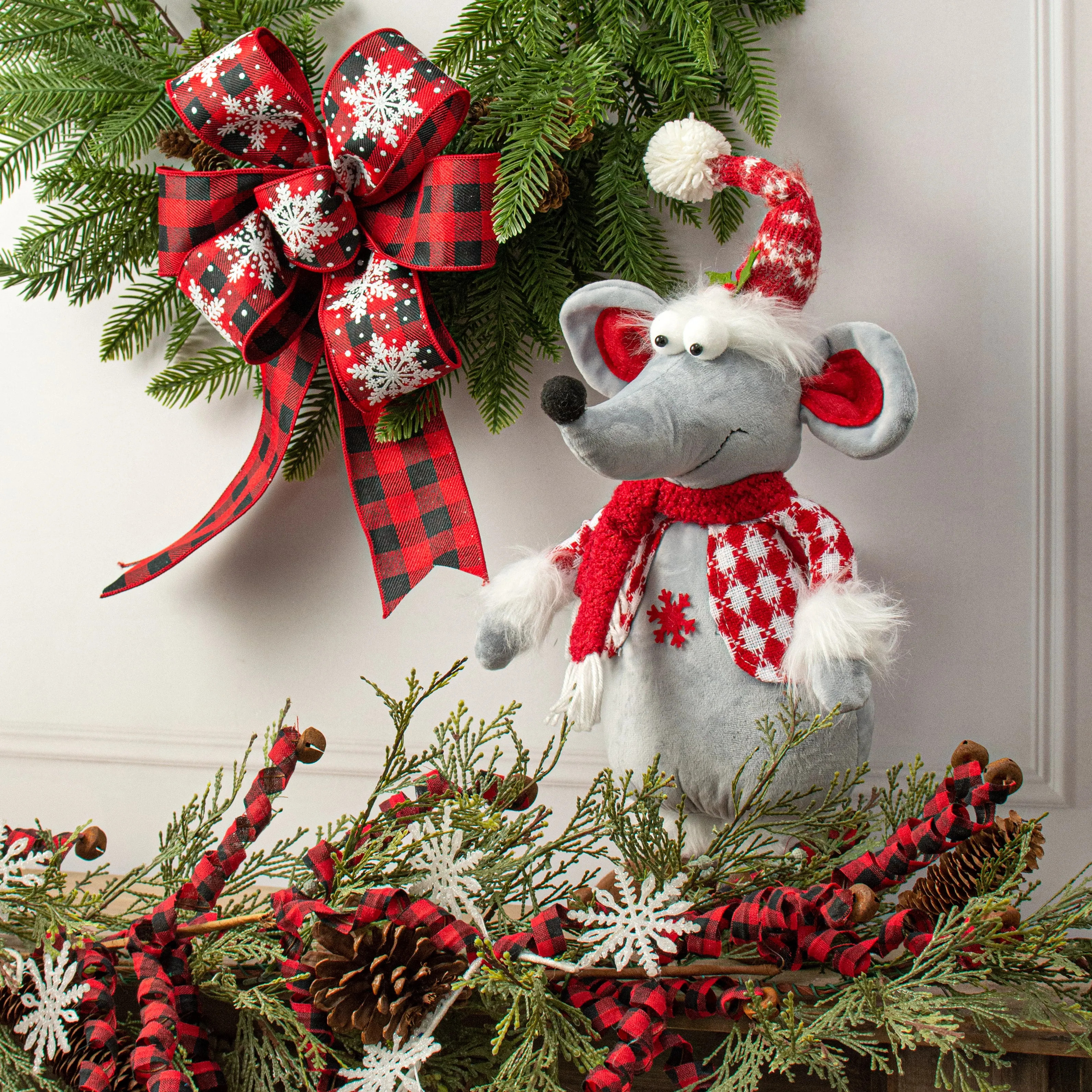 21" Standing Christmas Mouse Decoration