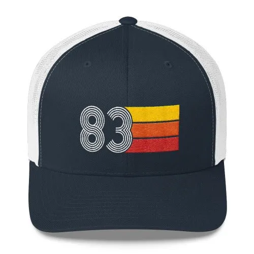 83 Number 1983 Birthday Retro Trucker Hat