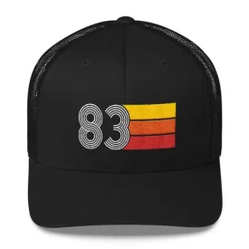 83 Number 1983 Birthday Retro Trucker Hat