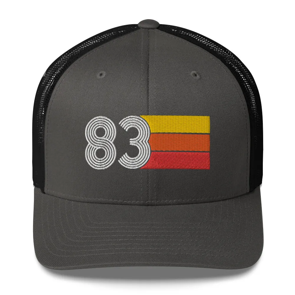 83 Number 1983 Birthday Retro Trucker Hat