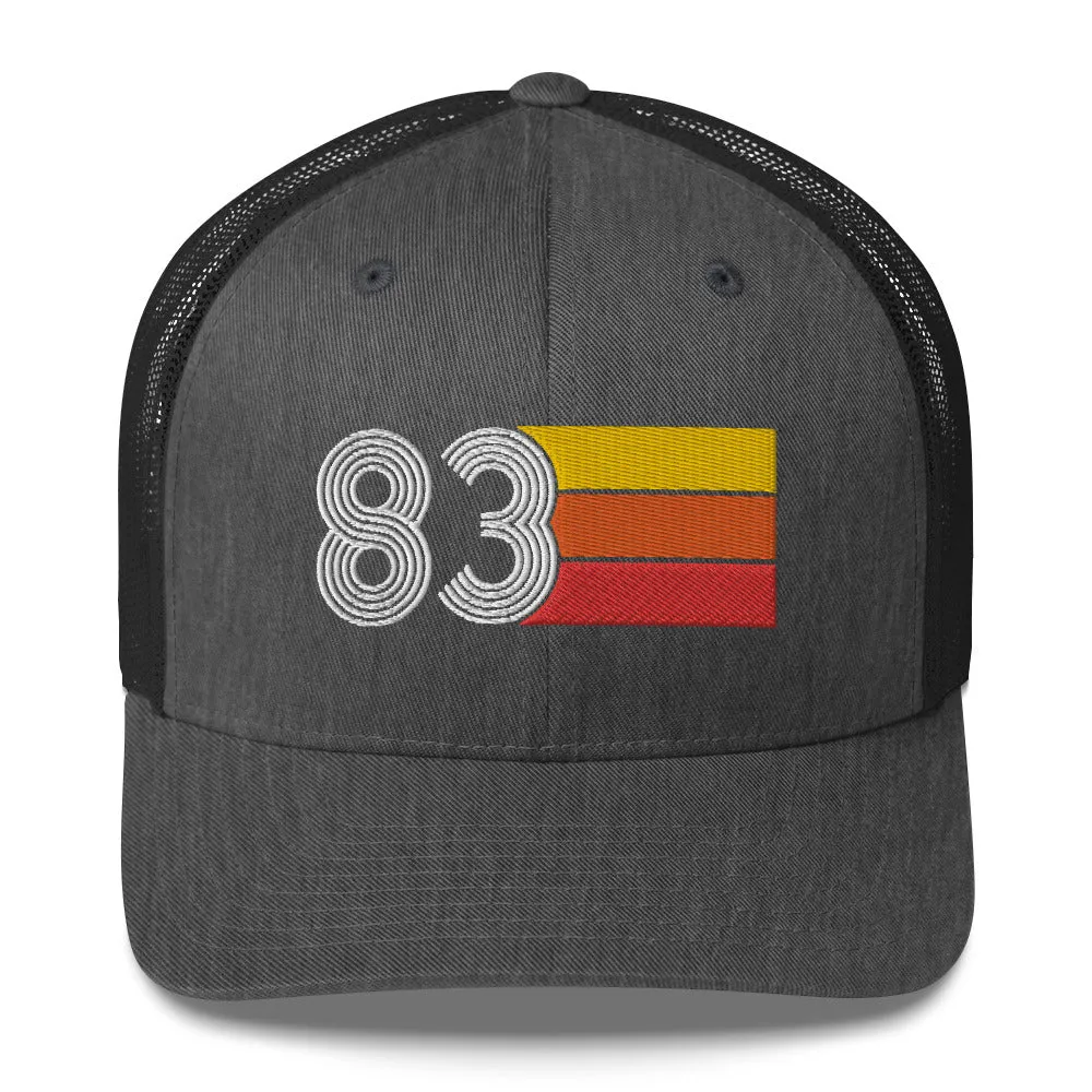 83 Number 1983 Birthday Retro Trucker Hat