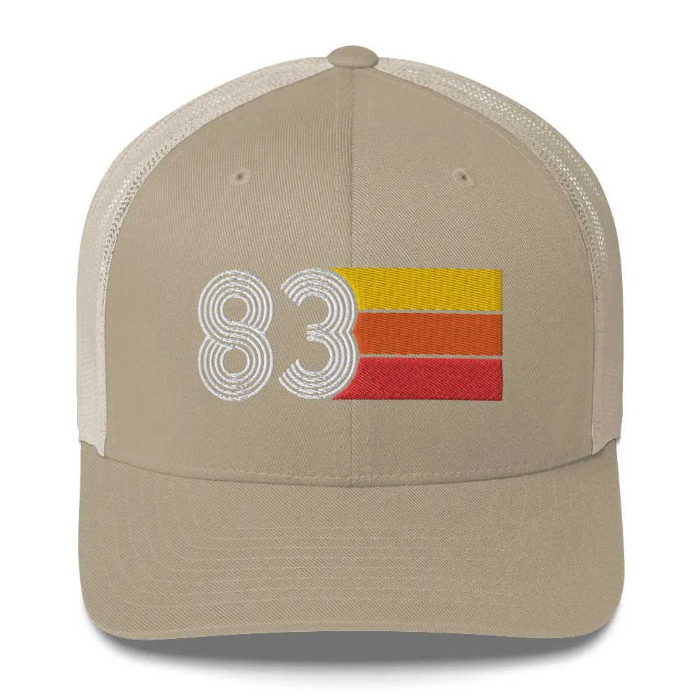 83 Number 1983 Birthday Retro Trucker Hat