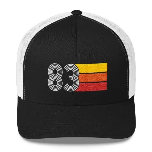 83 Number 1983 Birthday Retro Trucker Hat