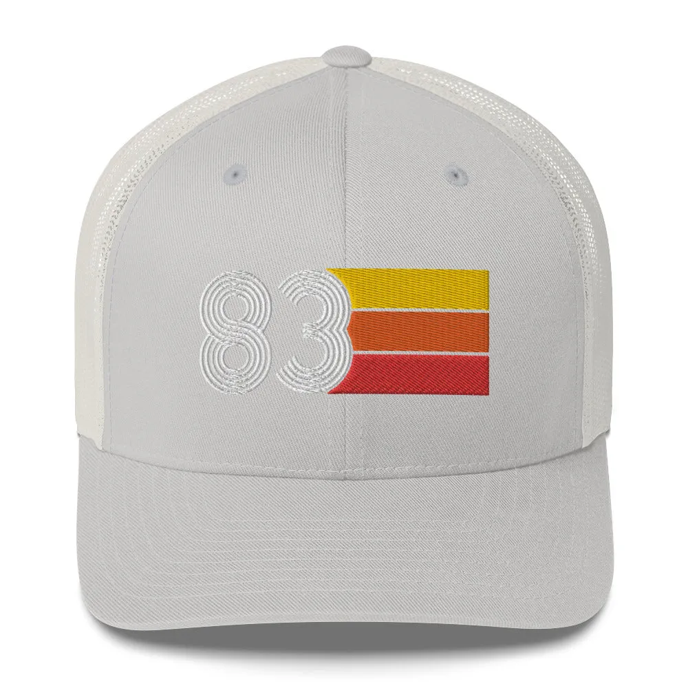 83 Number 1983 Birthday Retro Trucker Hat