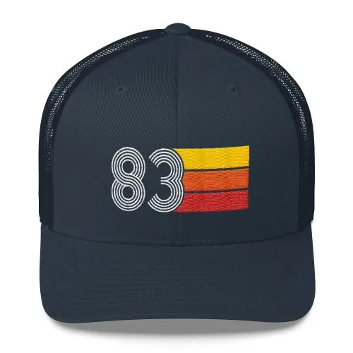 83 Number 1983 Birthday Retro Trucker Hat