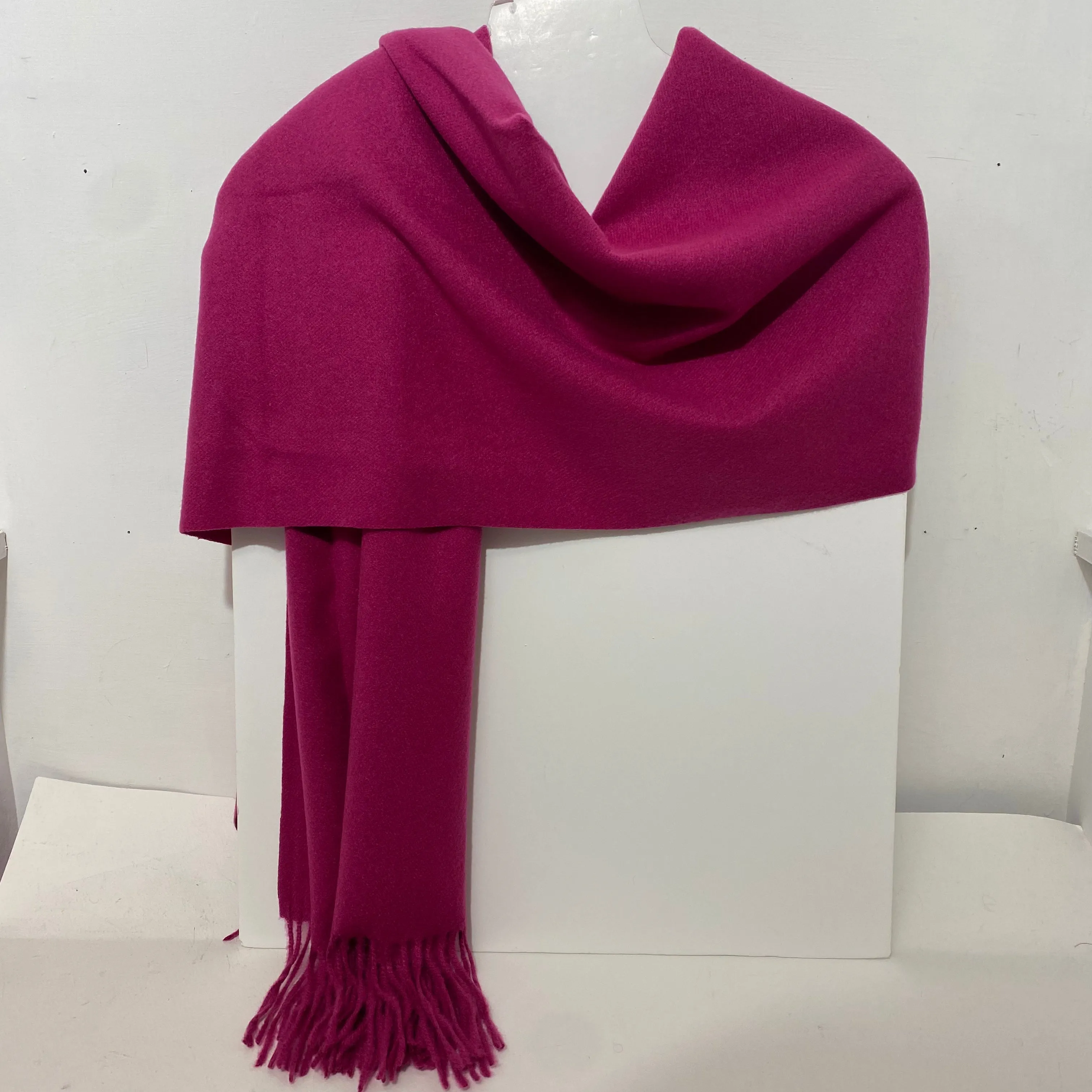 Adele - Cashmere Wool Blend Scarf - Hot Pink