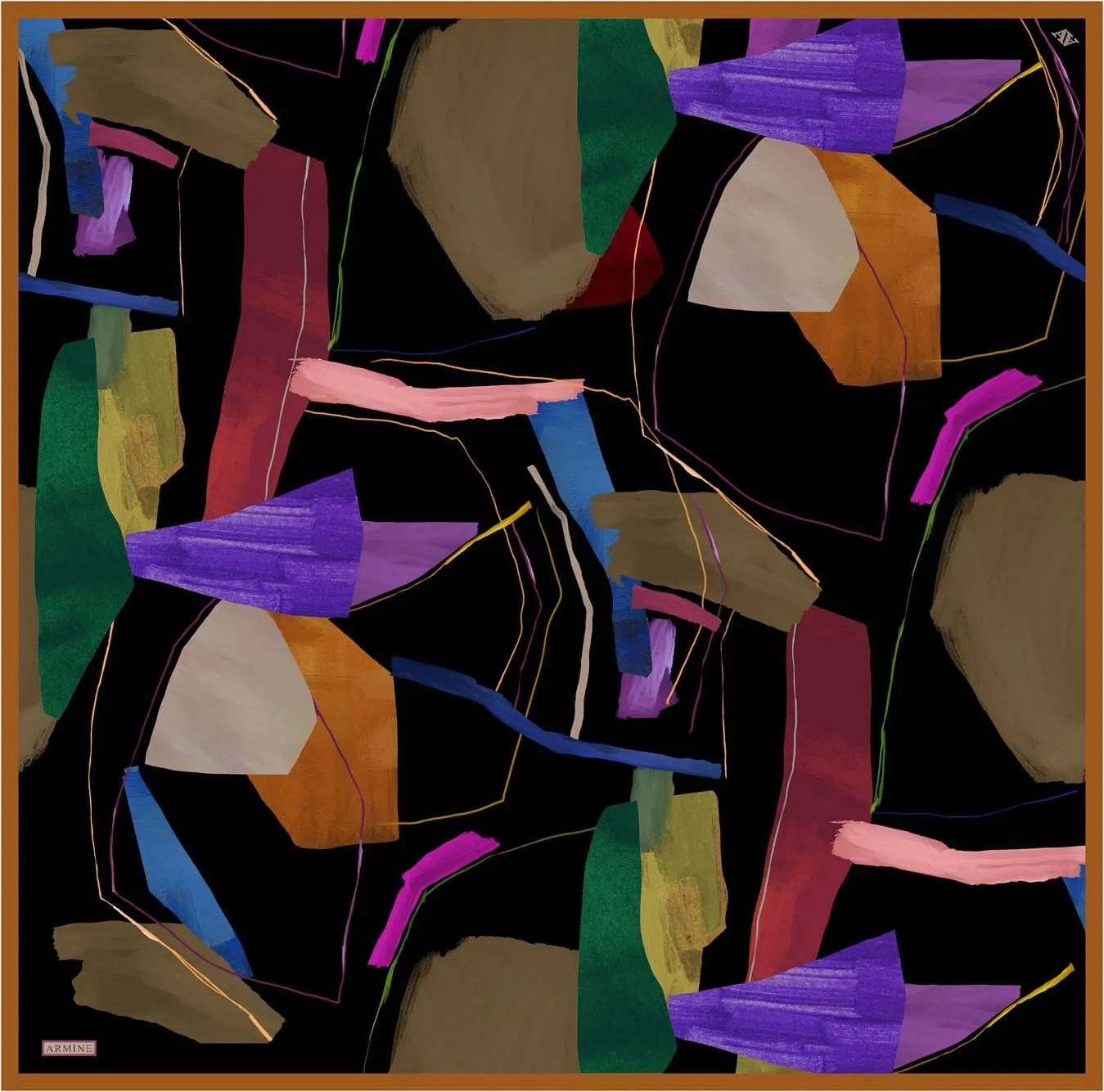 Armine Abstract Harmony Silk Scarf #2