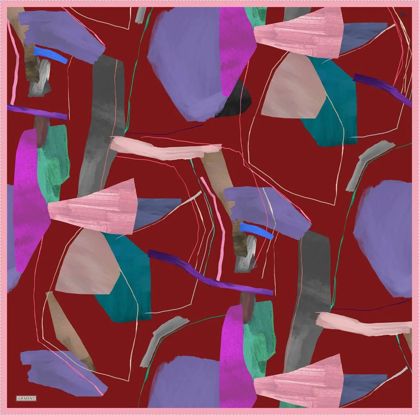 Armine Abstract Harmony Silk Scarf #82