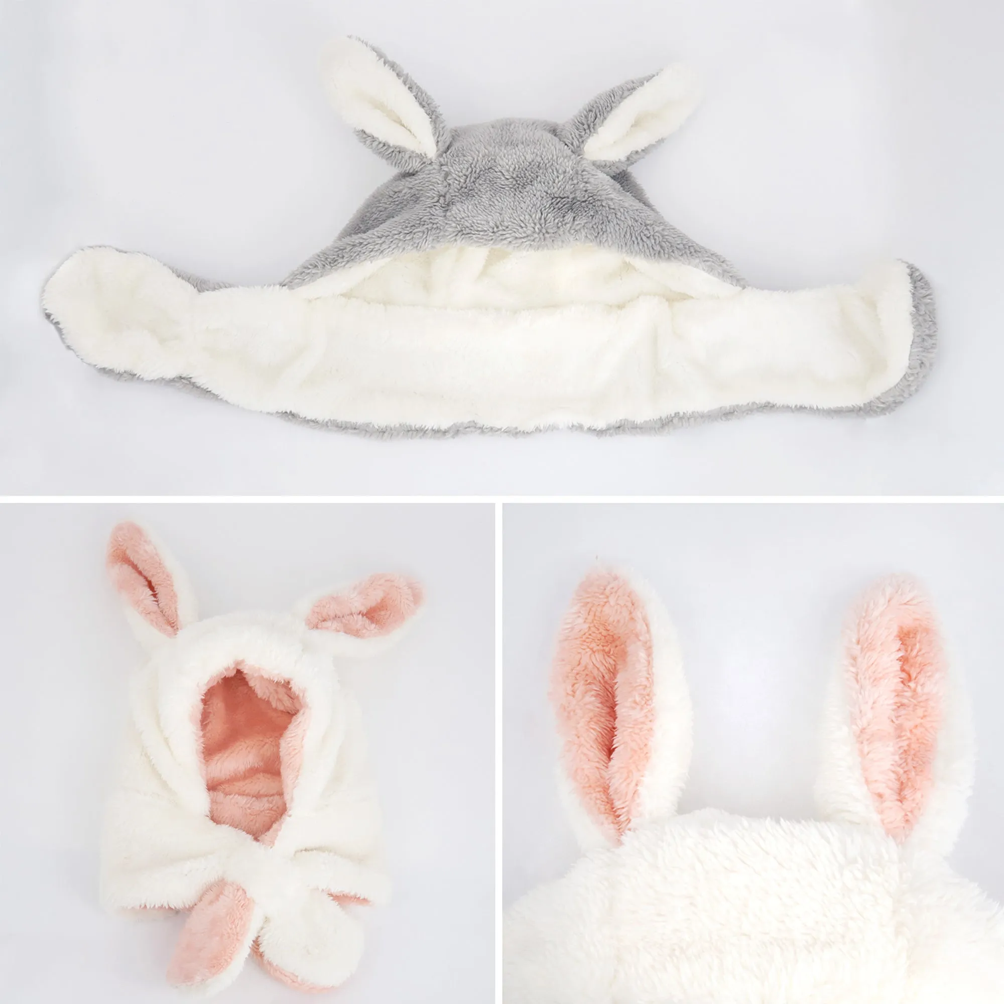 Baby Winter Earflap Bunny Bear Cozy Plush Fleece Hat | Rabbit Pink