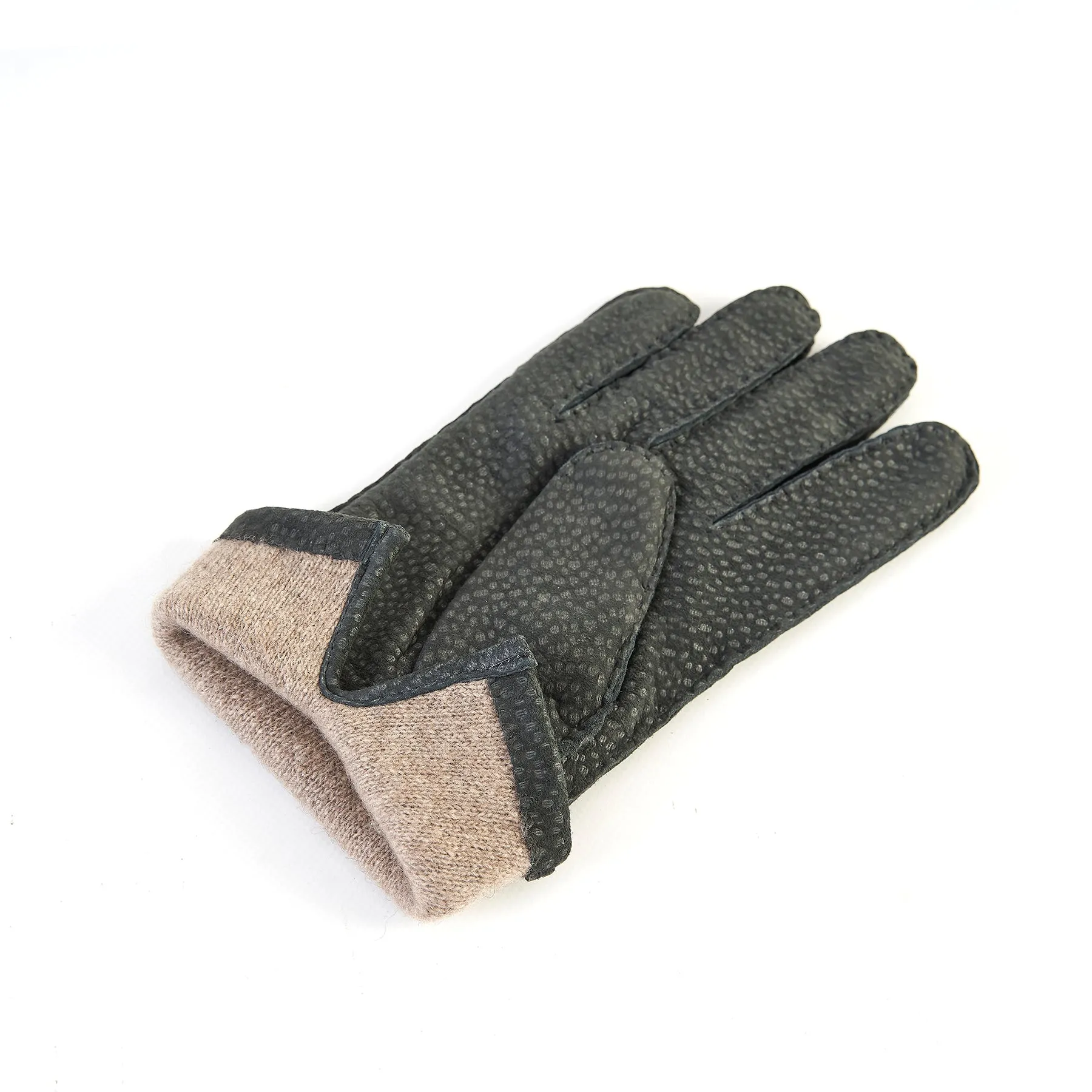 Bespoke Men's hand-stitched carpincho gloves cashmere lined