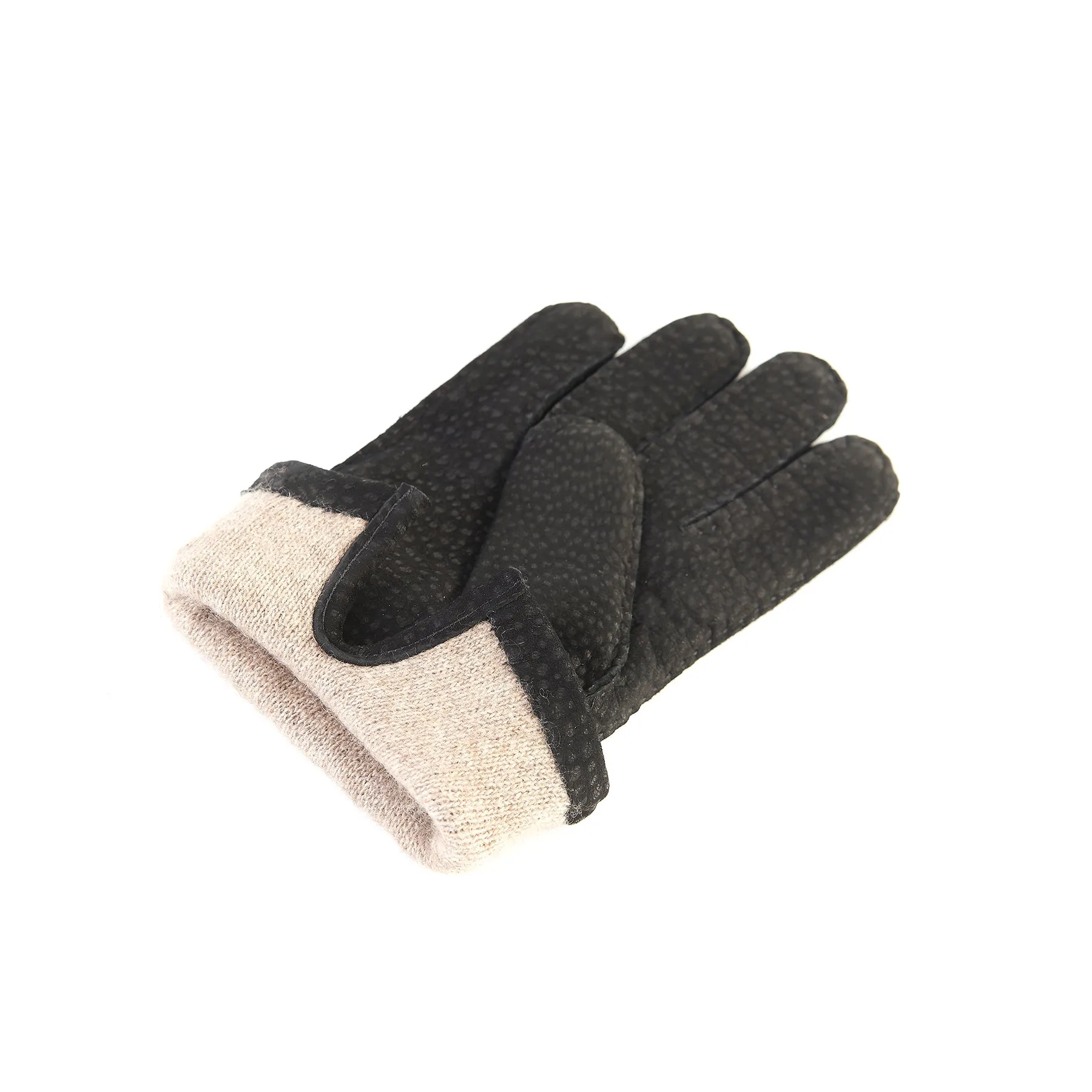 Bespoke Men's hand-stitched carpincho gloves cashmere lined