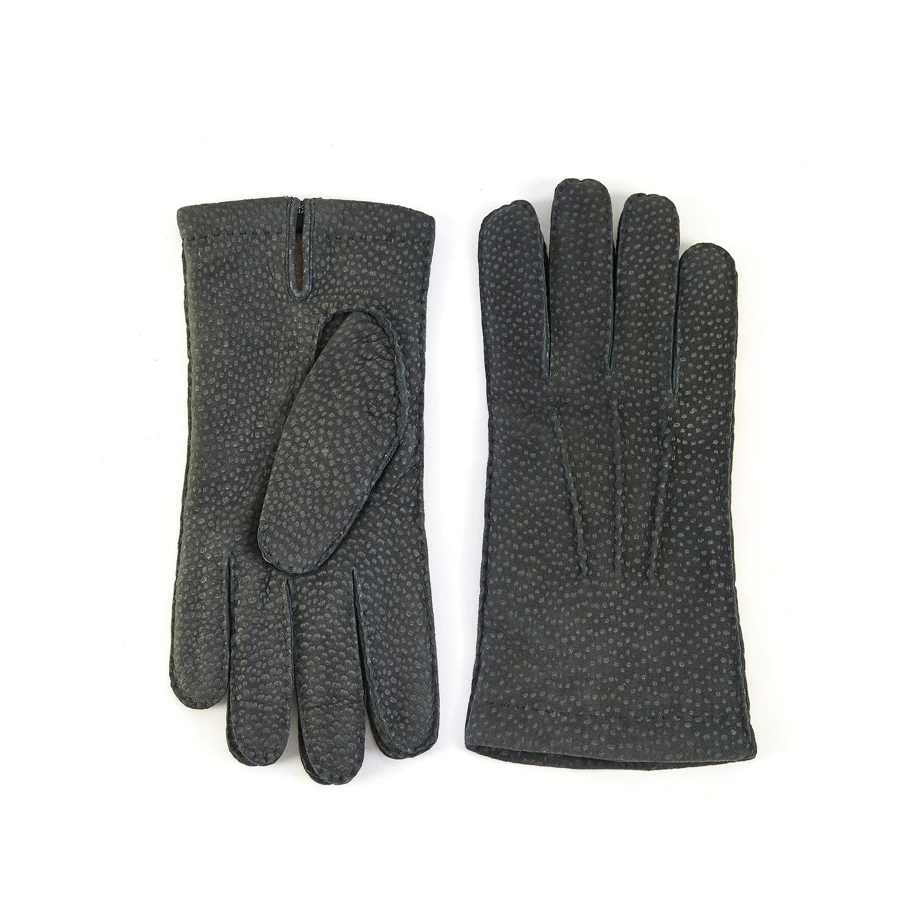 Bespoke Men's hand-stitched carpincho gloves cashmere lined