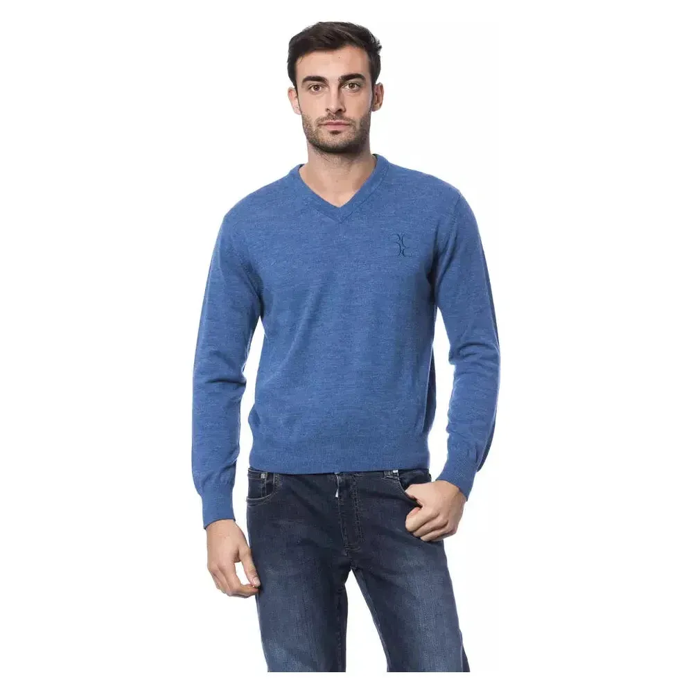 Billionaire Italian Couture Embroidered Merino Wool Crew Neck Sweater