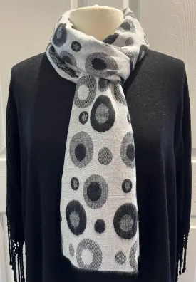 Black & White Circles Reversible Cashmere Scarf