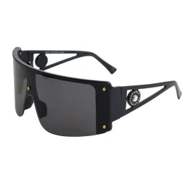 Black Frame Visor Elevate Stylish Sunglasses for Women