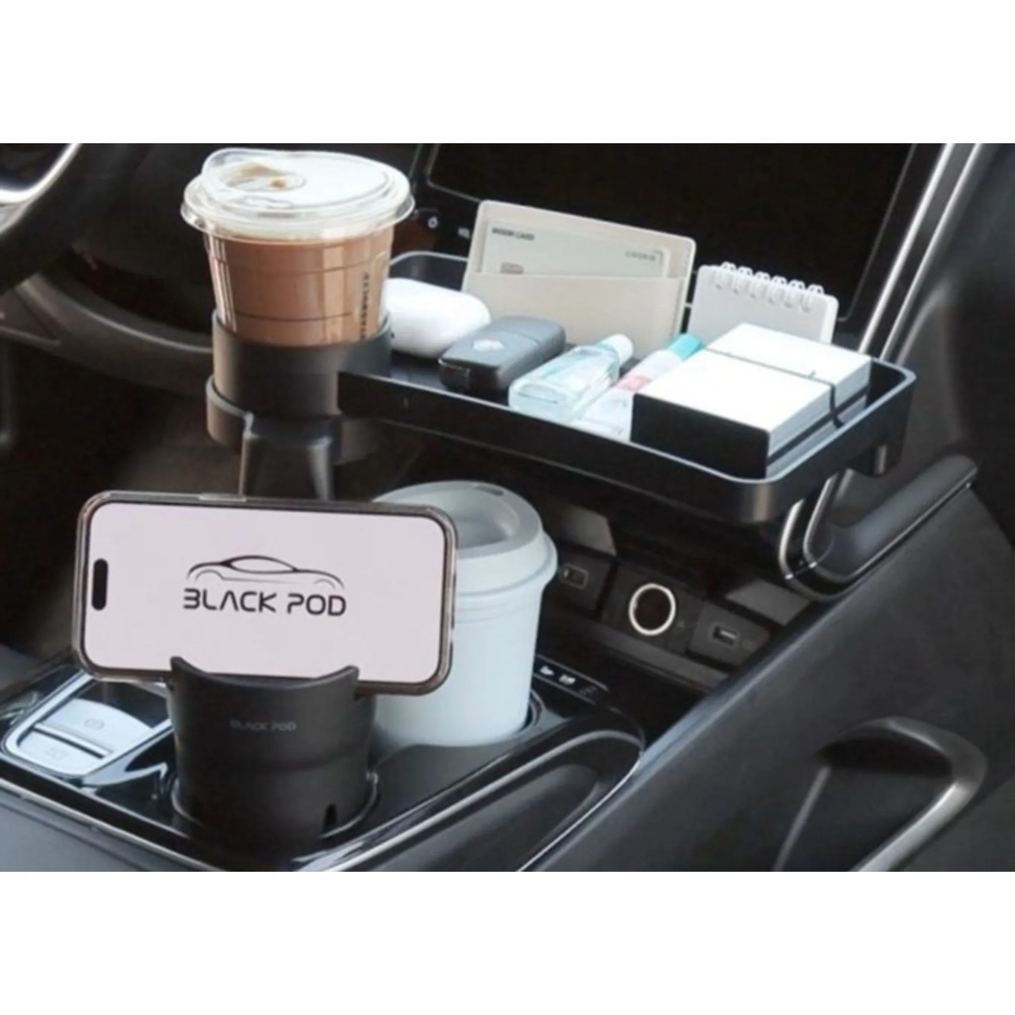 Black Pot Cup Holder, Black, 1 Set - Sun Visor Storage - 🏆 #5 - Automotive Accessories - Best of December