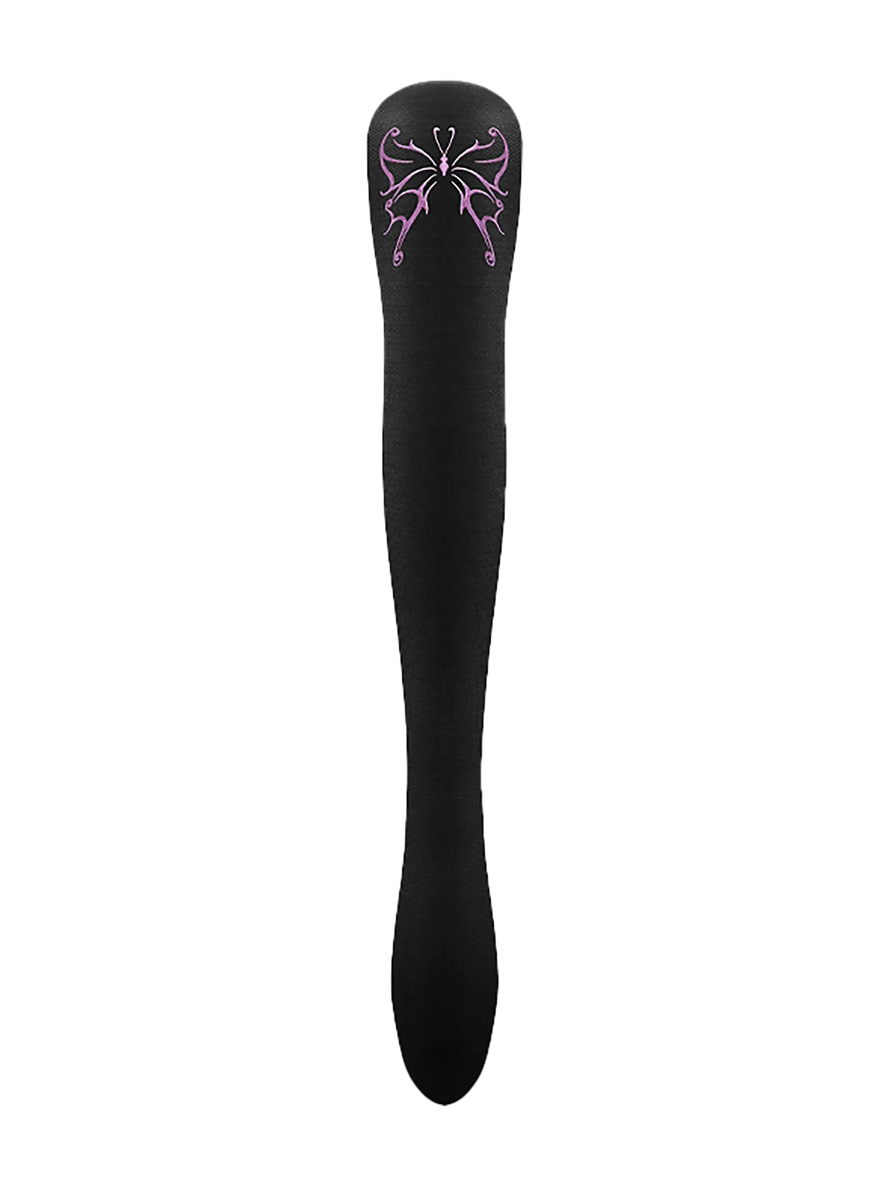 Butterfly Black Embroidered Stockings