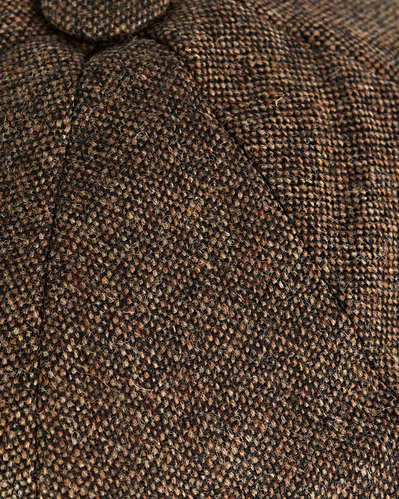 Country Brown Plain Weave Wool Gatsby Cap