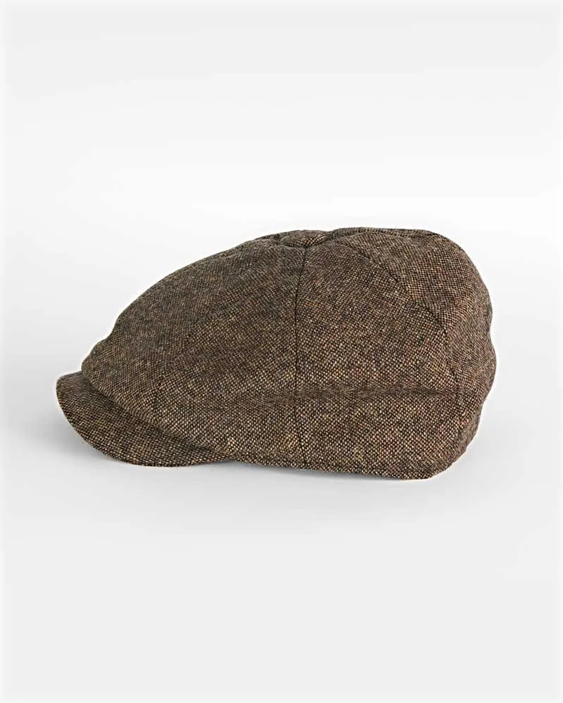 Country Brown Plain Weave Wool Gatsby Cap