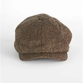 Country Brown Plain Weave Wool Gatsby Cap