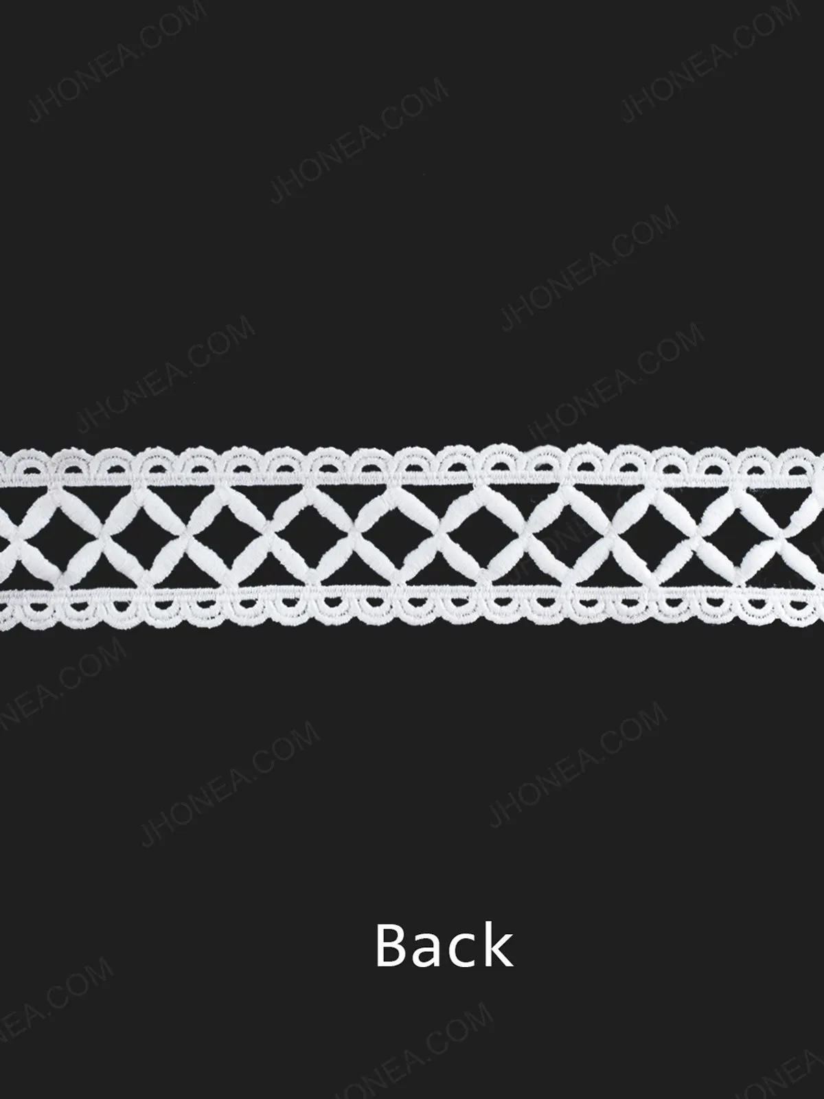 Criss-Cross Design White Lace Trim