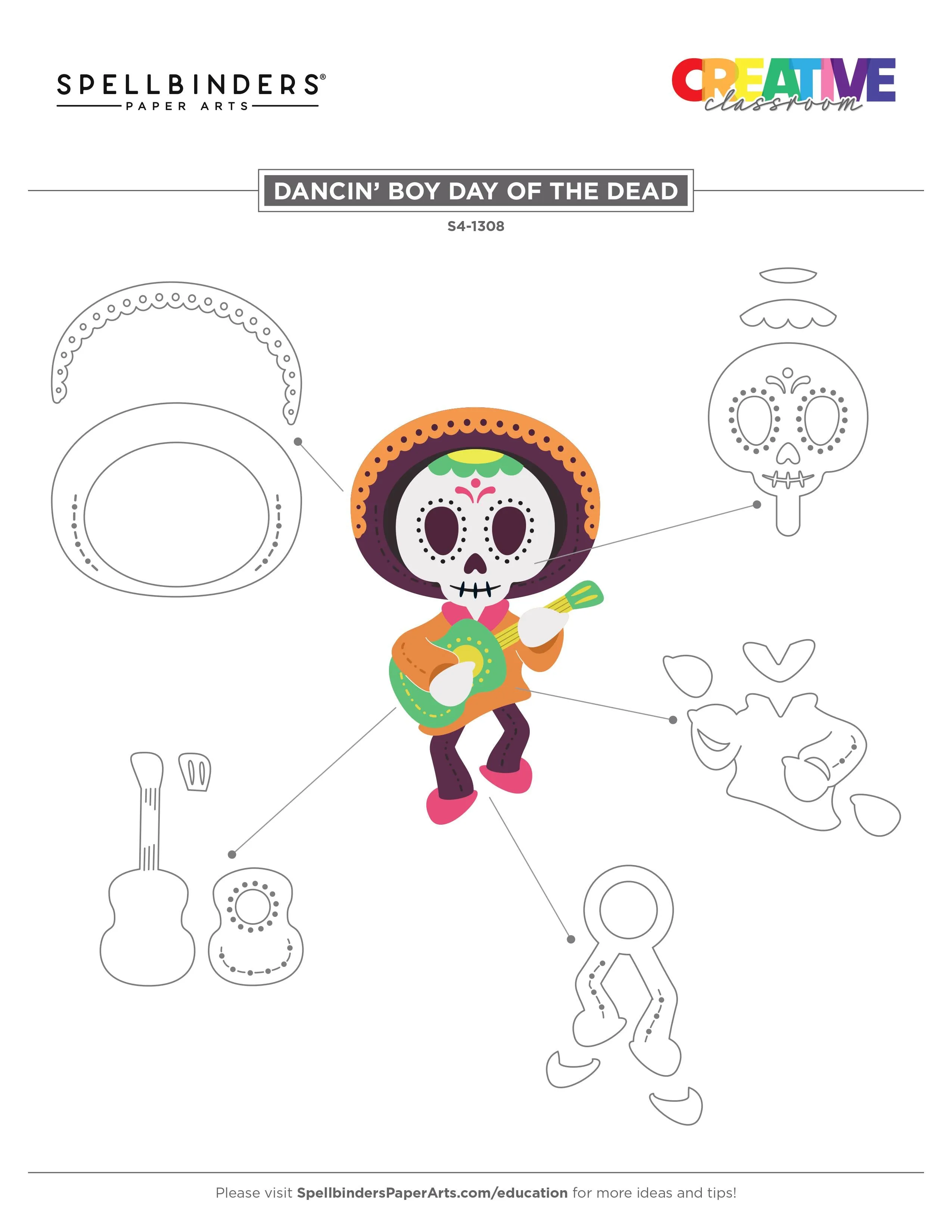 Dancin' Day of the Dead Boy Etched Dies from the Dancin' Halloween Collection