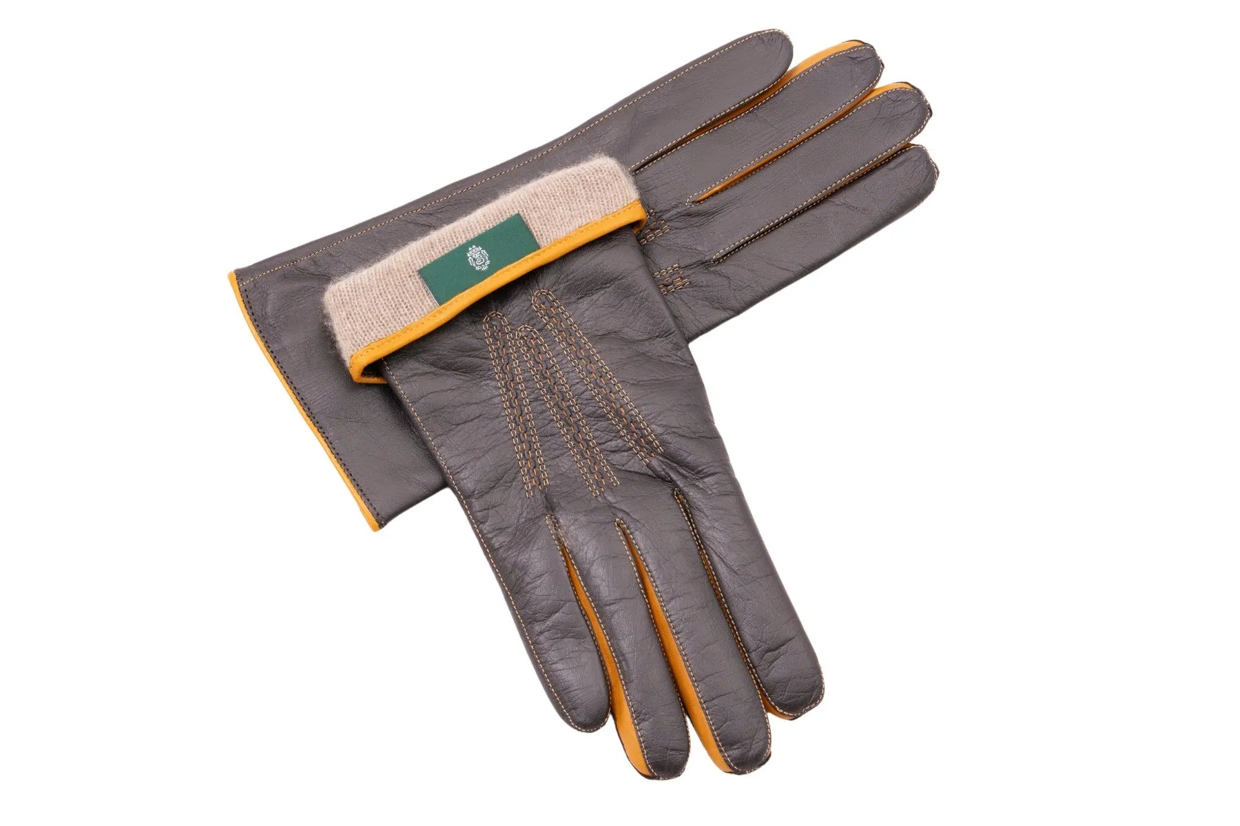 Dark Brown Touchscreen Lamb Nappa Gloves