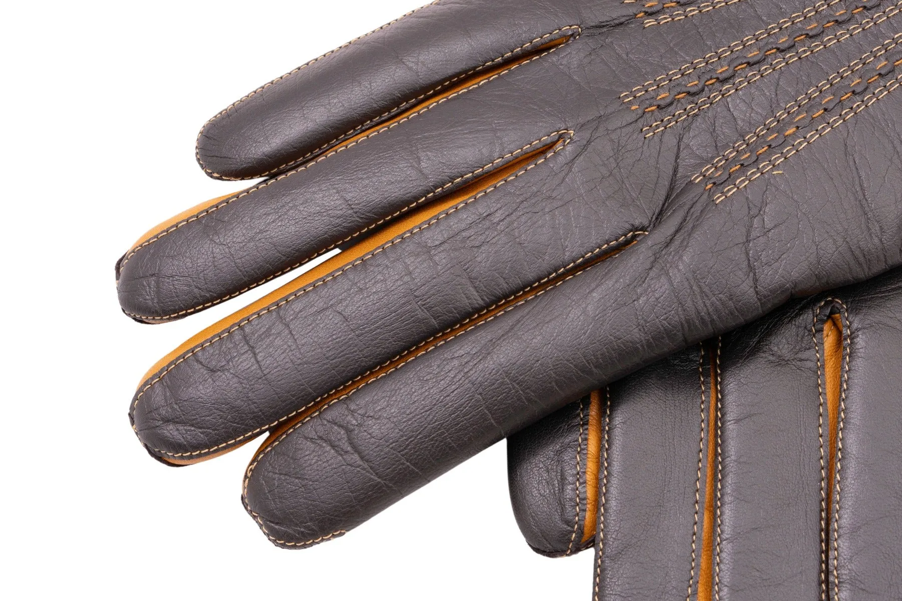 Dark Brown Touchscreen Lamb Nappa Gloves