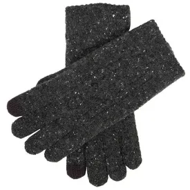 Dents Lacock Donegal Cable Knit Gloves - Charcoal