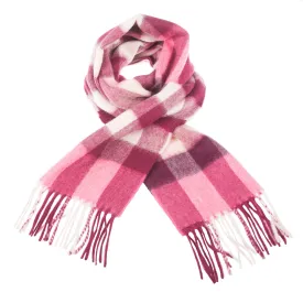 Edinburgh Cashmere Scarf  Giant Chequer - Dark Red/Calico