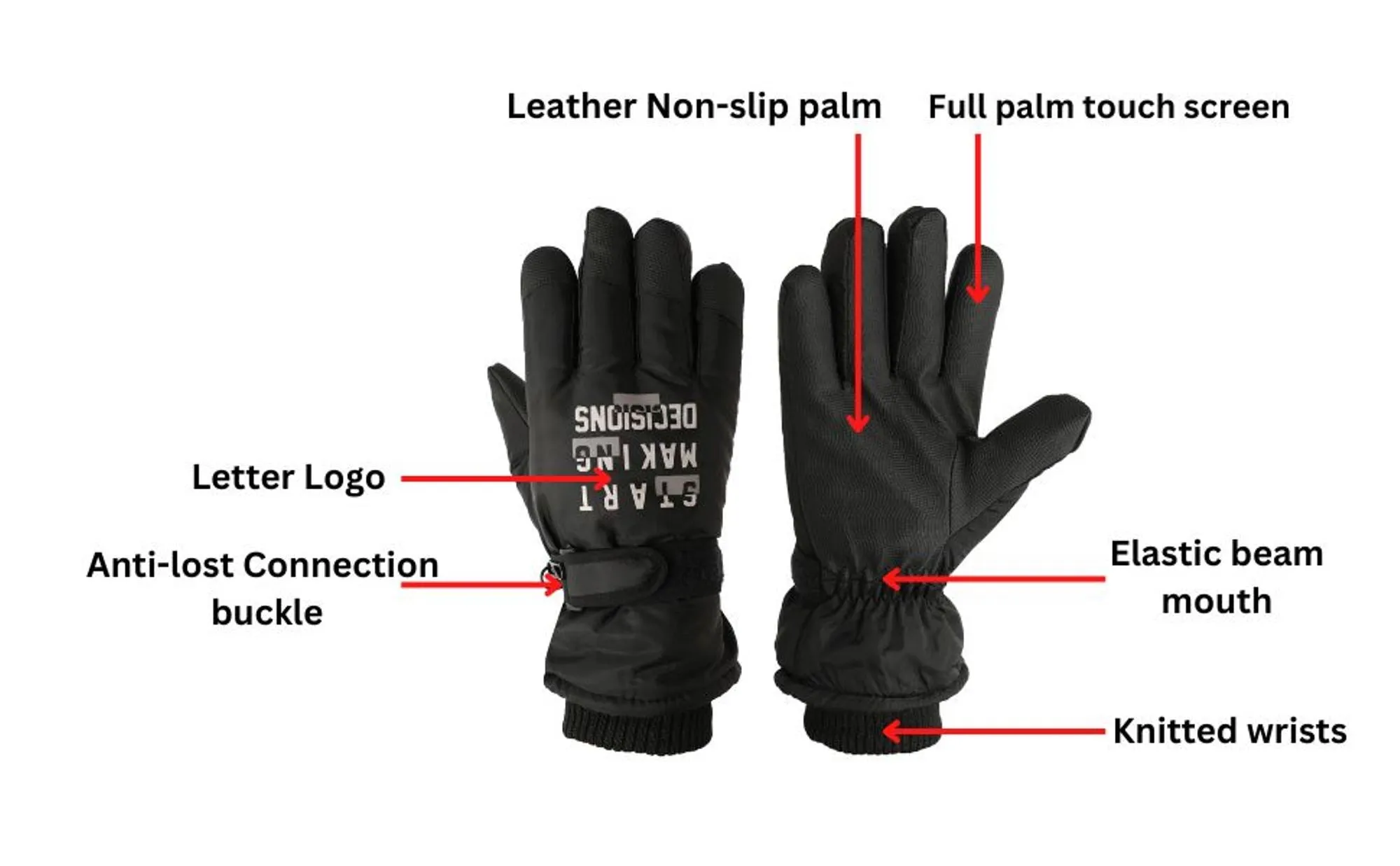 FabSeasons Unisex Warm Winter Gloves, Mobile Touchscreen enabled, Waterproof, windproof for hiking, driving, running & outdoors