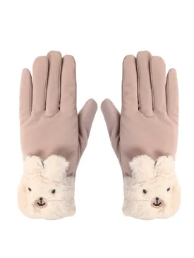 FabSeasons Winter Gloves For Girls & Women, with faux fur on the inner for cold weather, Touchscreen enabled finger