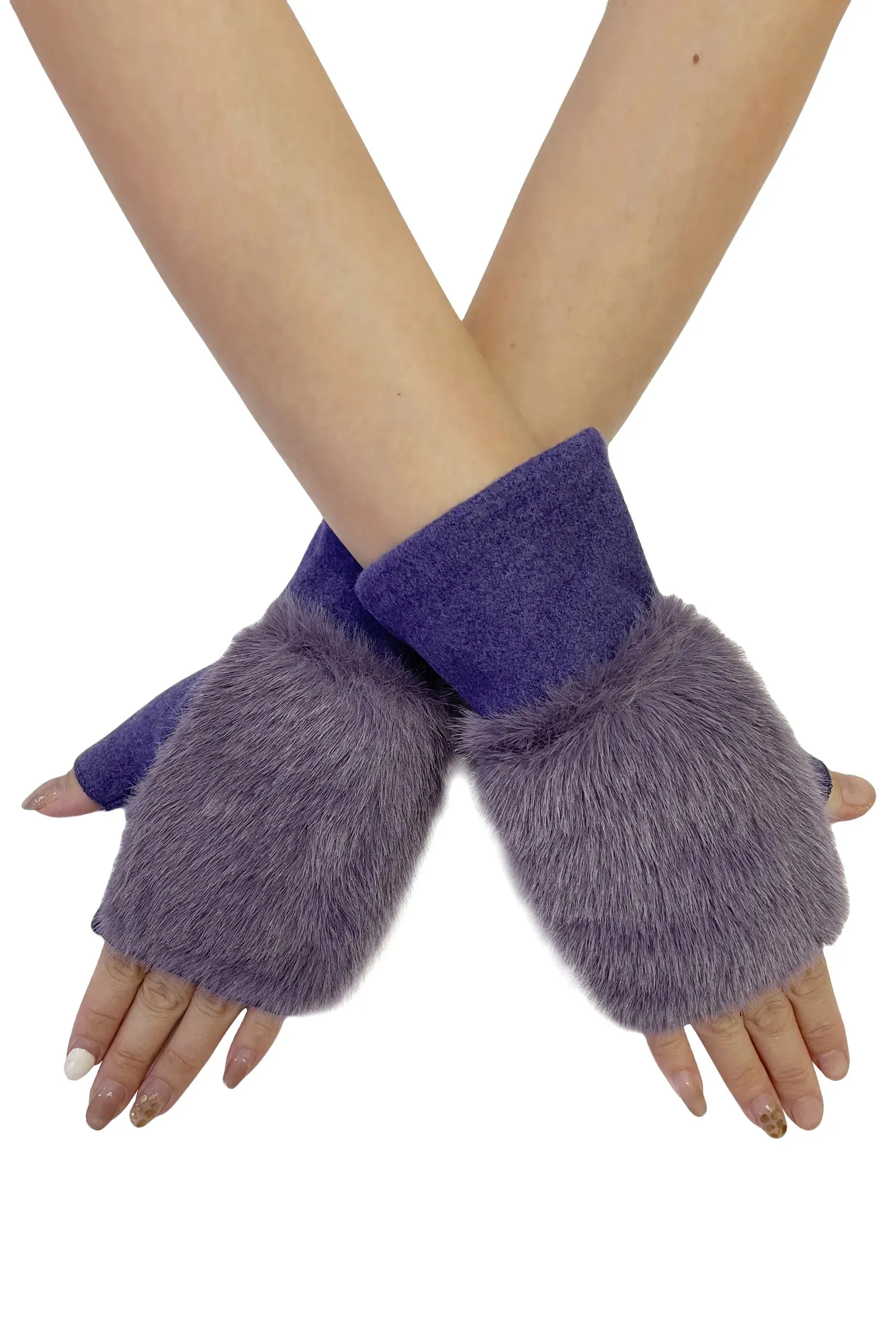 Faux Fur Fingerless Wrist Warmers