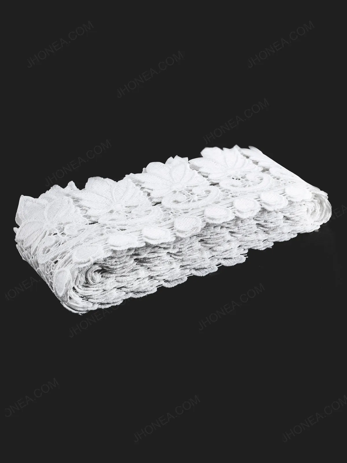 Floral Cutwork Design White Lace Trim