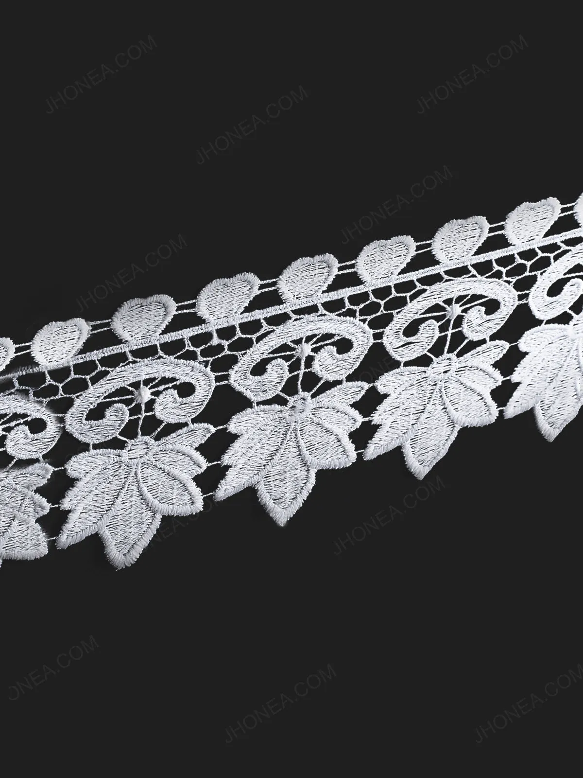 Floral Cutwork Design White Lace Trim