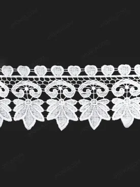 Floral Cutwork Design White Lace Trim