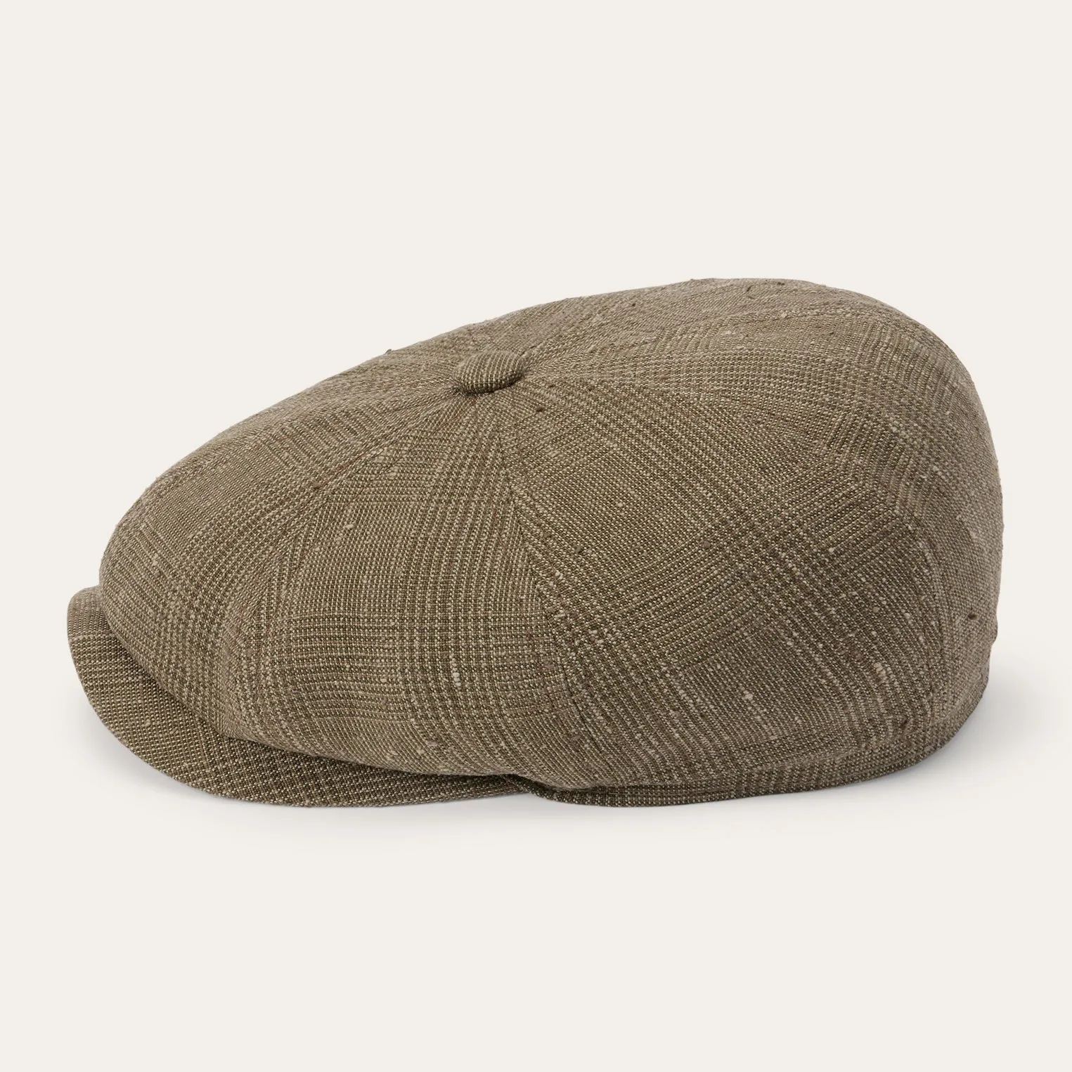 Glen Check Linen/Silk Hatteras Cap