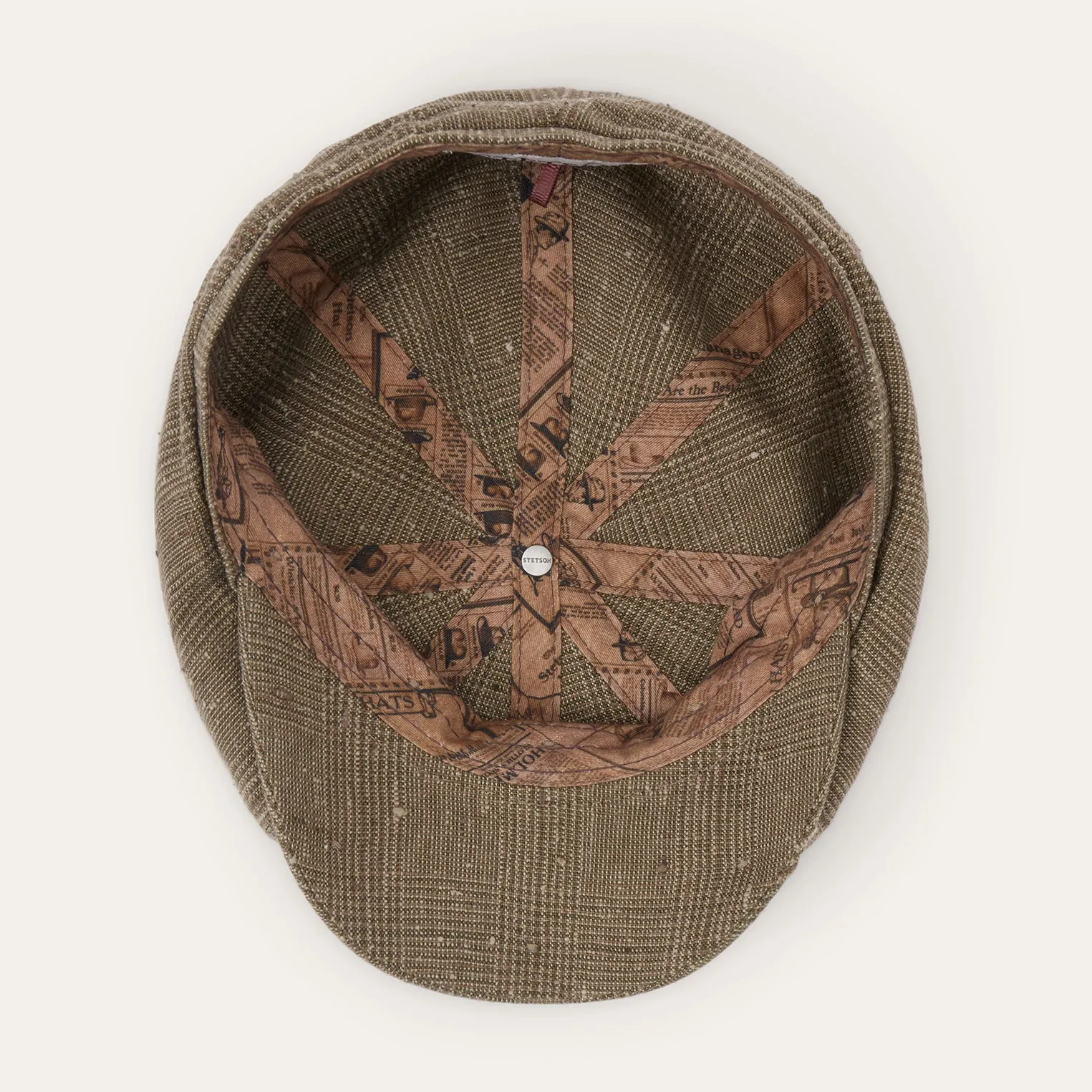 Glen Check Linen/Silk Hatteras Cap