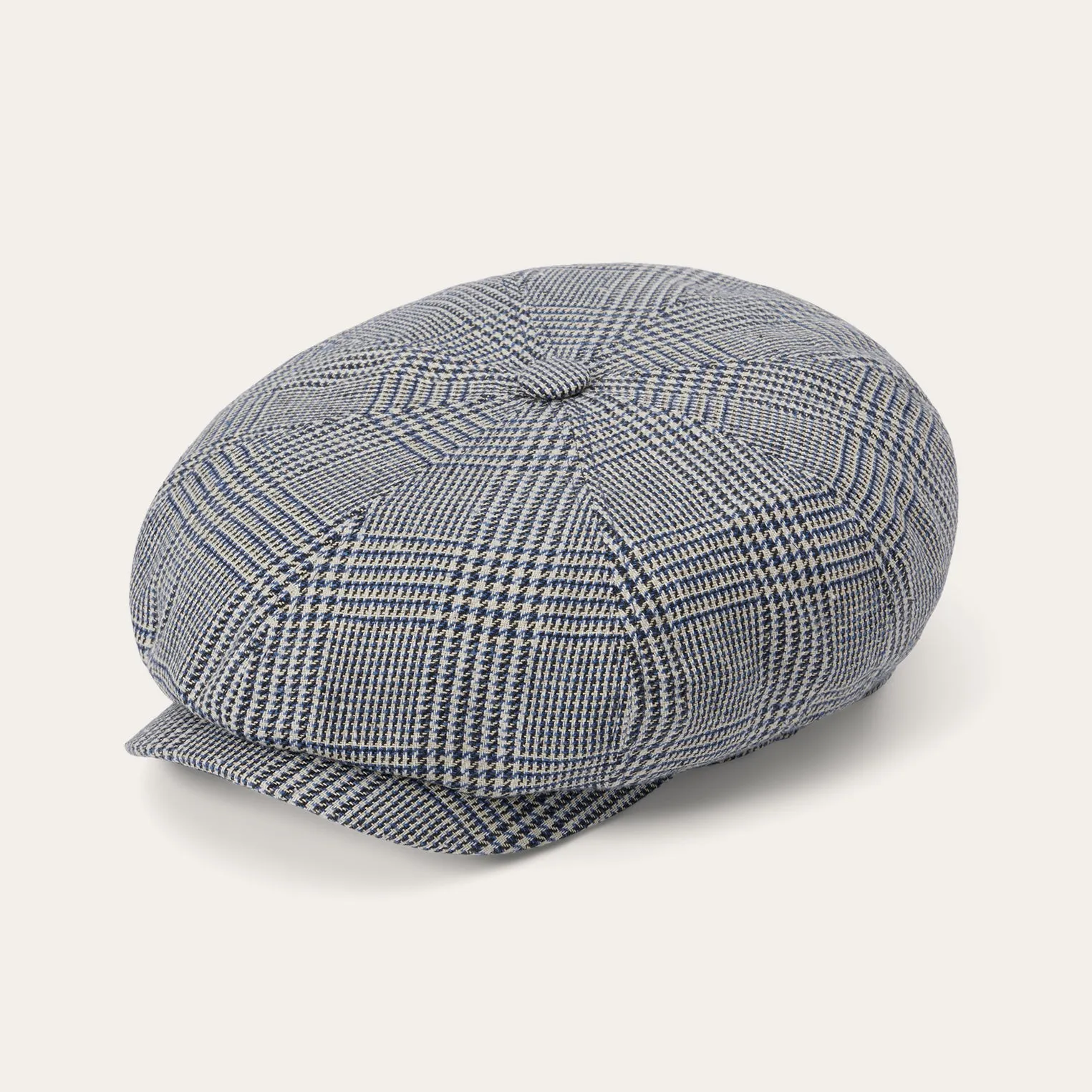 Glen Check Silk/Cotton 8-Panel Cap