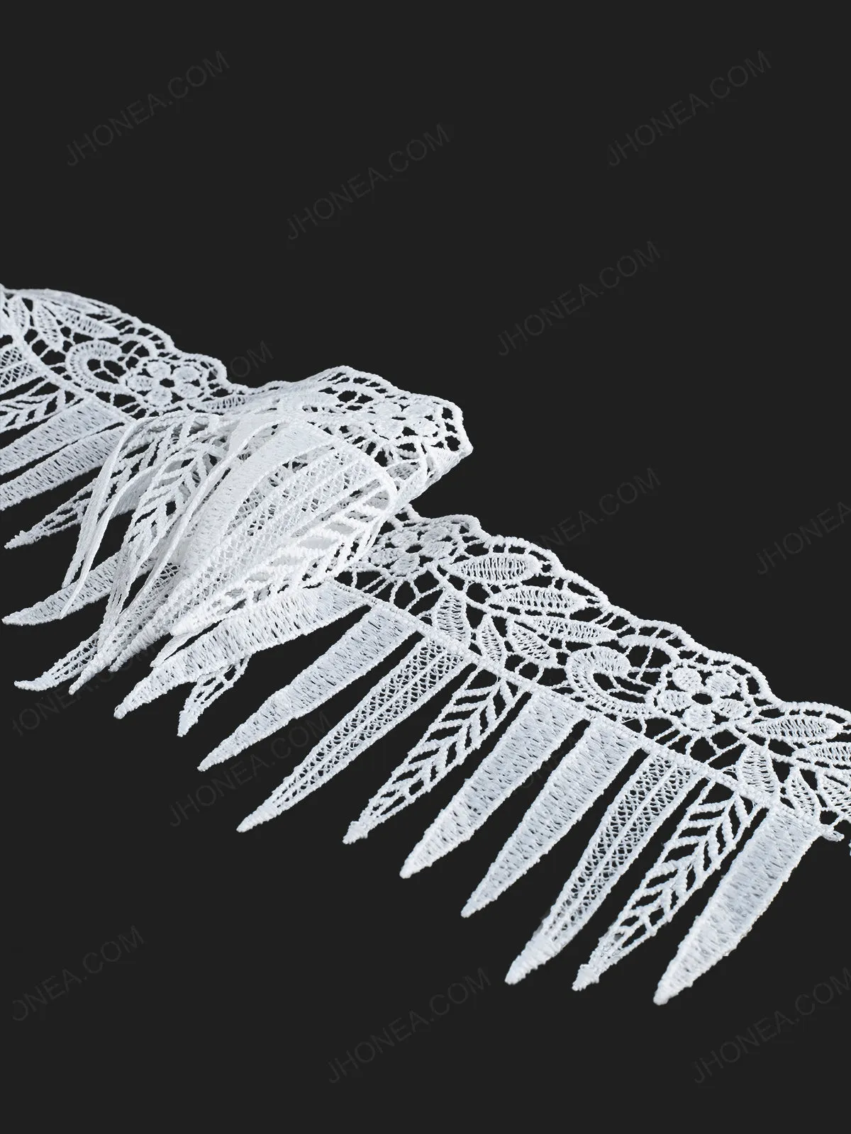 Guipure White Tassel Lace Trim For Gowns