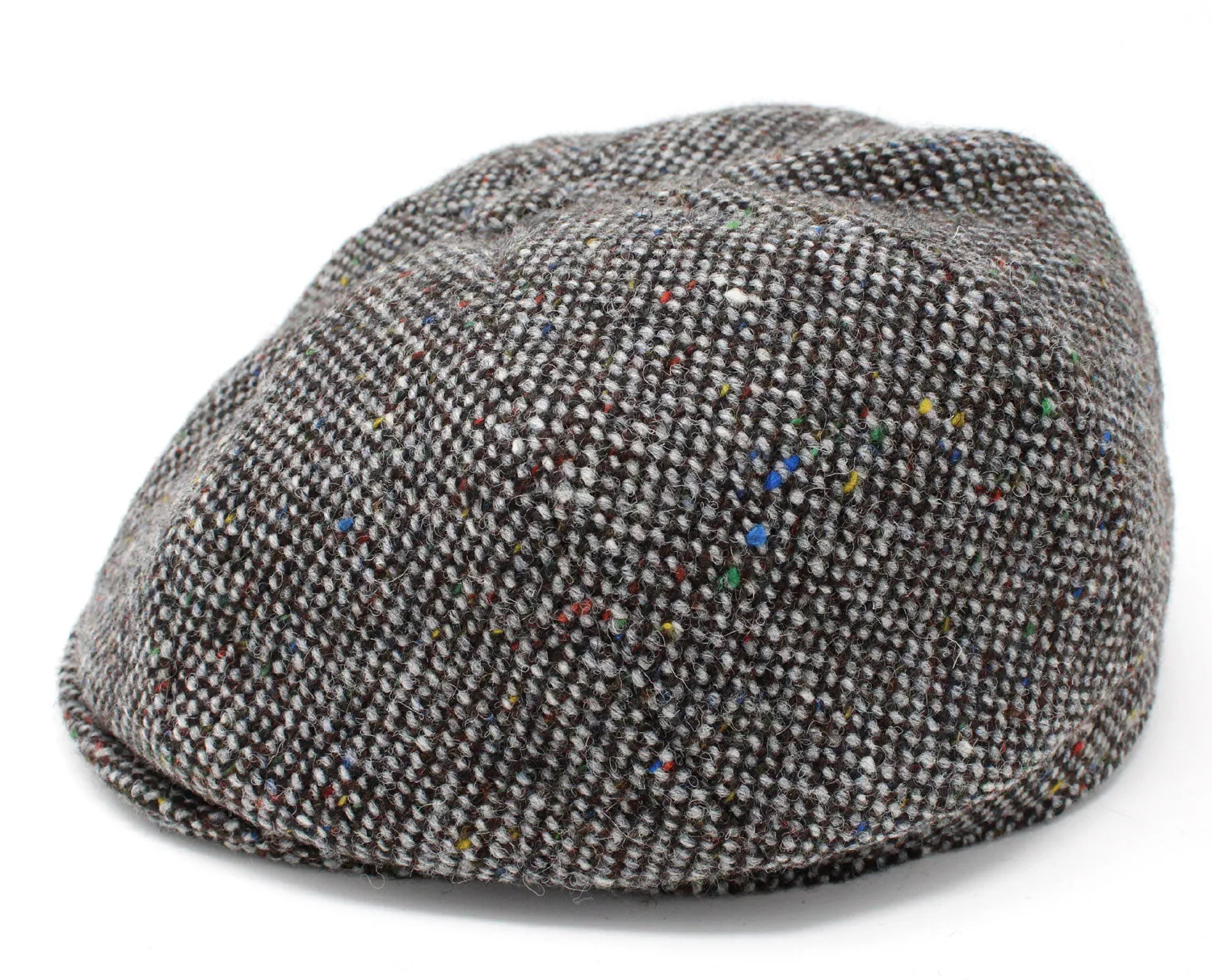 Hanna Tweed Eight Piece Newsboy Cap | Grey Salt and Pepper