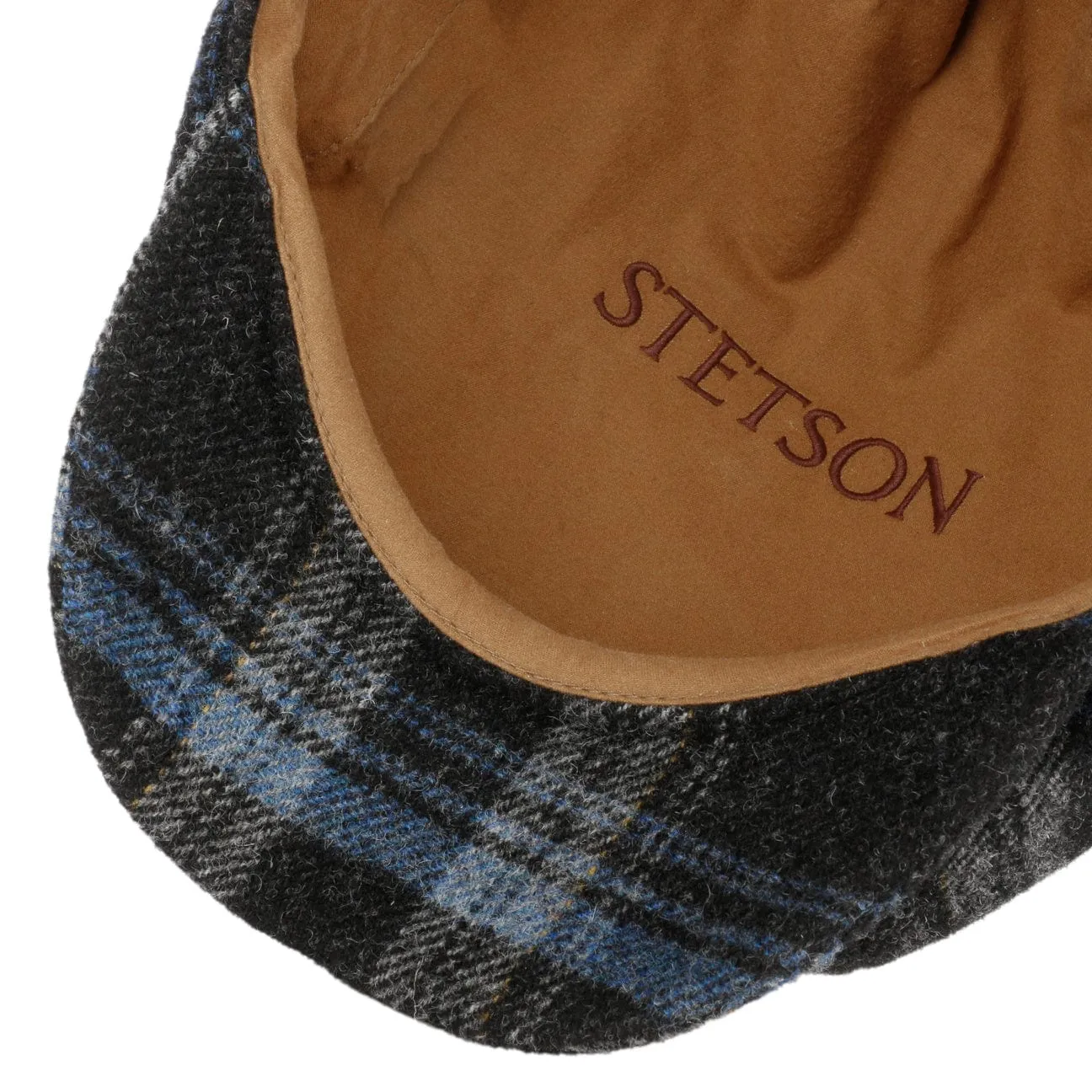 Hatteras Shadow Plaid Flat Cap by Stetson