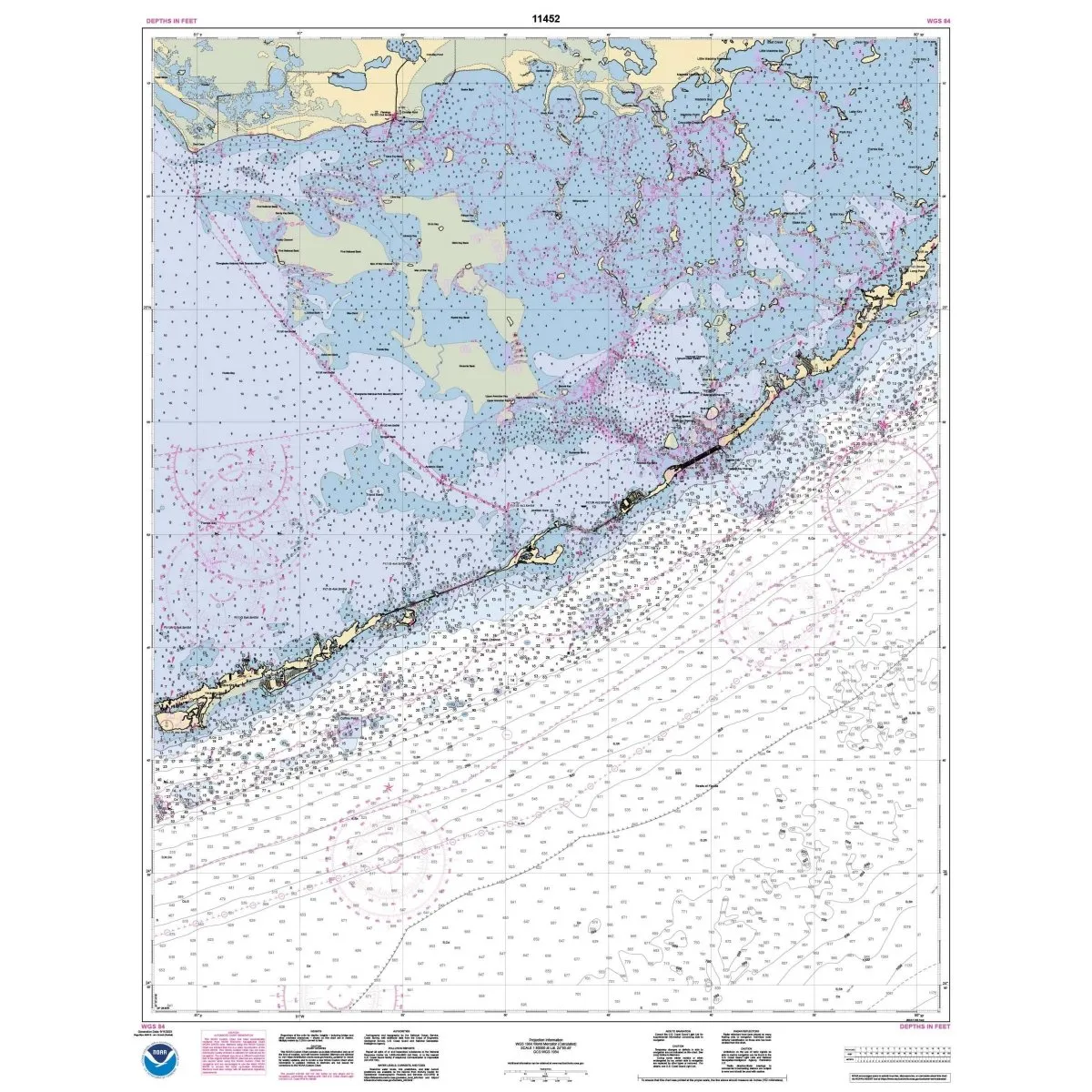 Historical NOAA Chart 11452: Intracoastal Waterway Alligator Reef to Sombrero Key