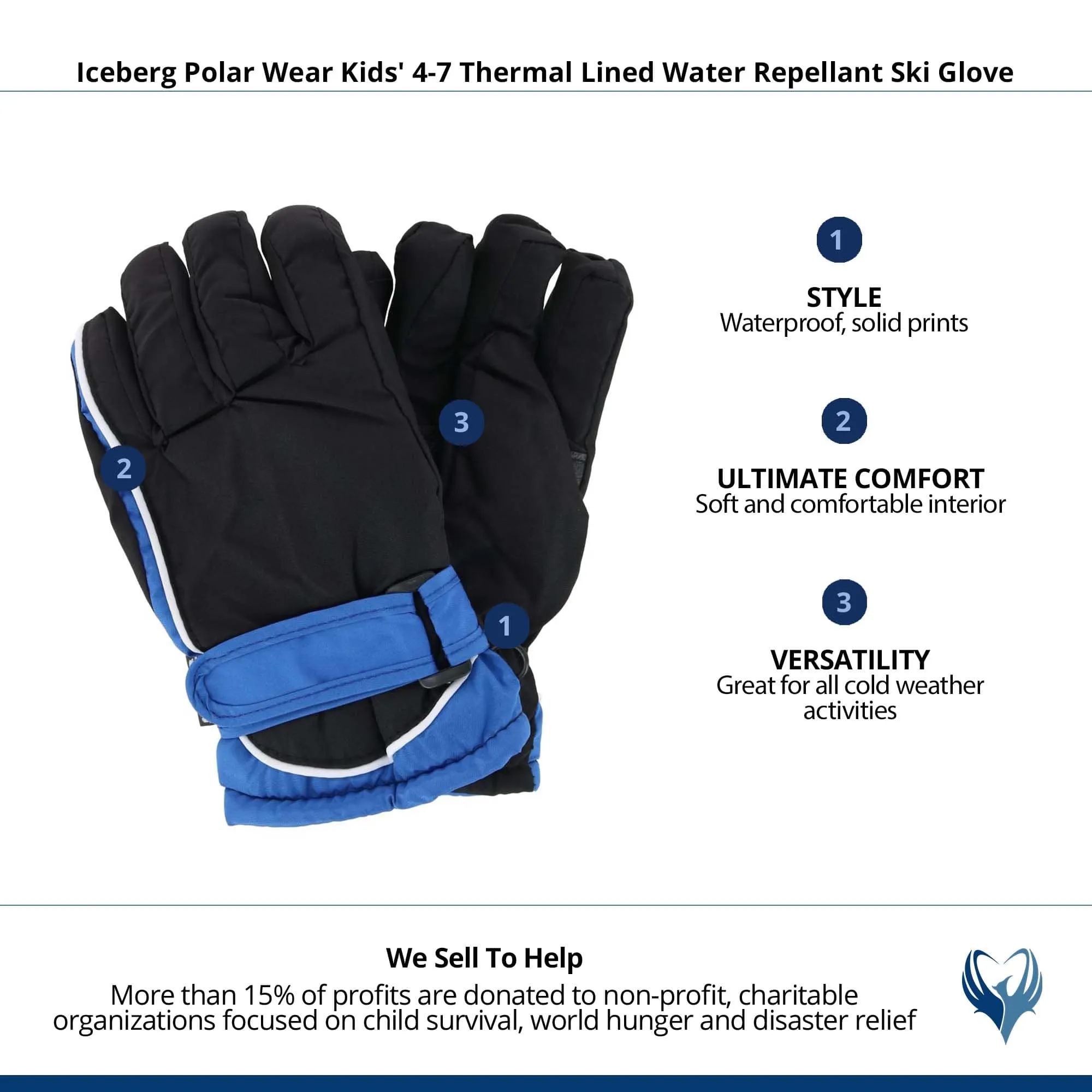 Iceberg Polar Wear Kids' 4-7 Thermal Lined Water Repellant Ski Glove