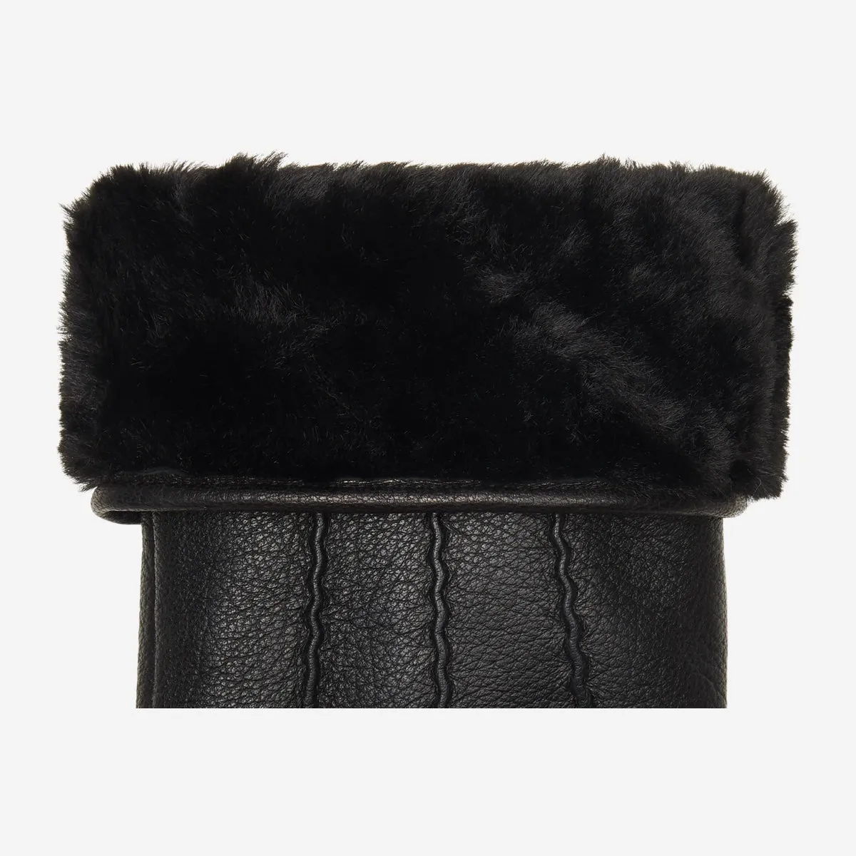 Jaxon (black) - goatskin leather gloves with luxurious faux fur lining & touchscreen feature