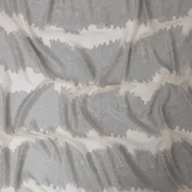 Light beige Premium Pure French (Fransawi) silk chiffon fabric with grey metallic lurex in fancy design-D13302