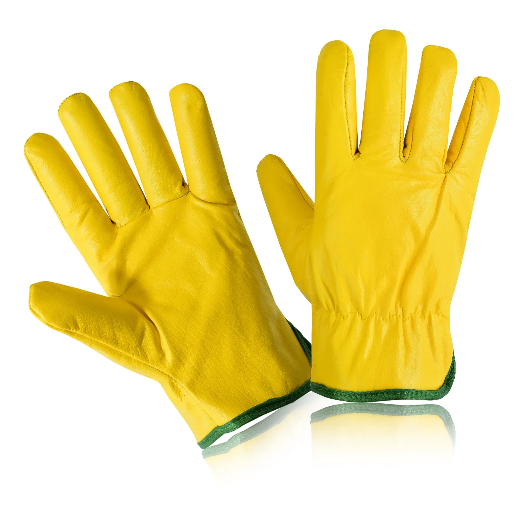 Lorry Driving Leather Fleece Lined Gloves