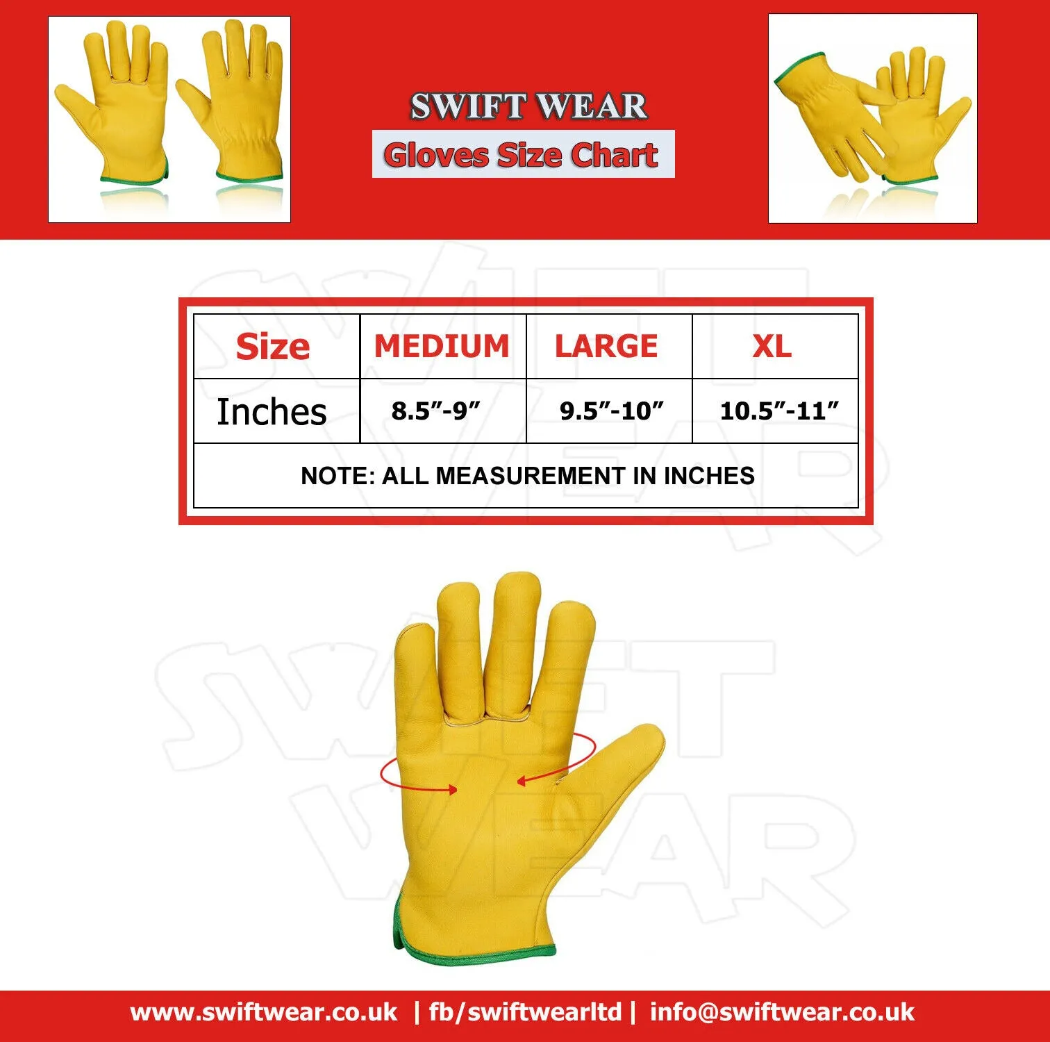 Lorry Driving Leather Fleece Lined Gloves