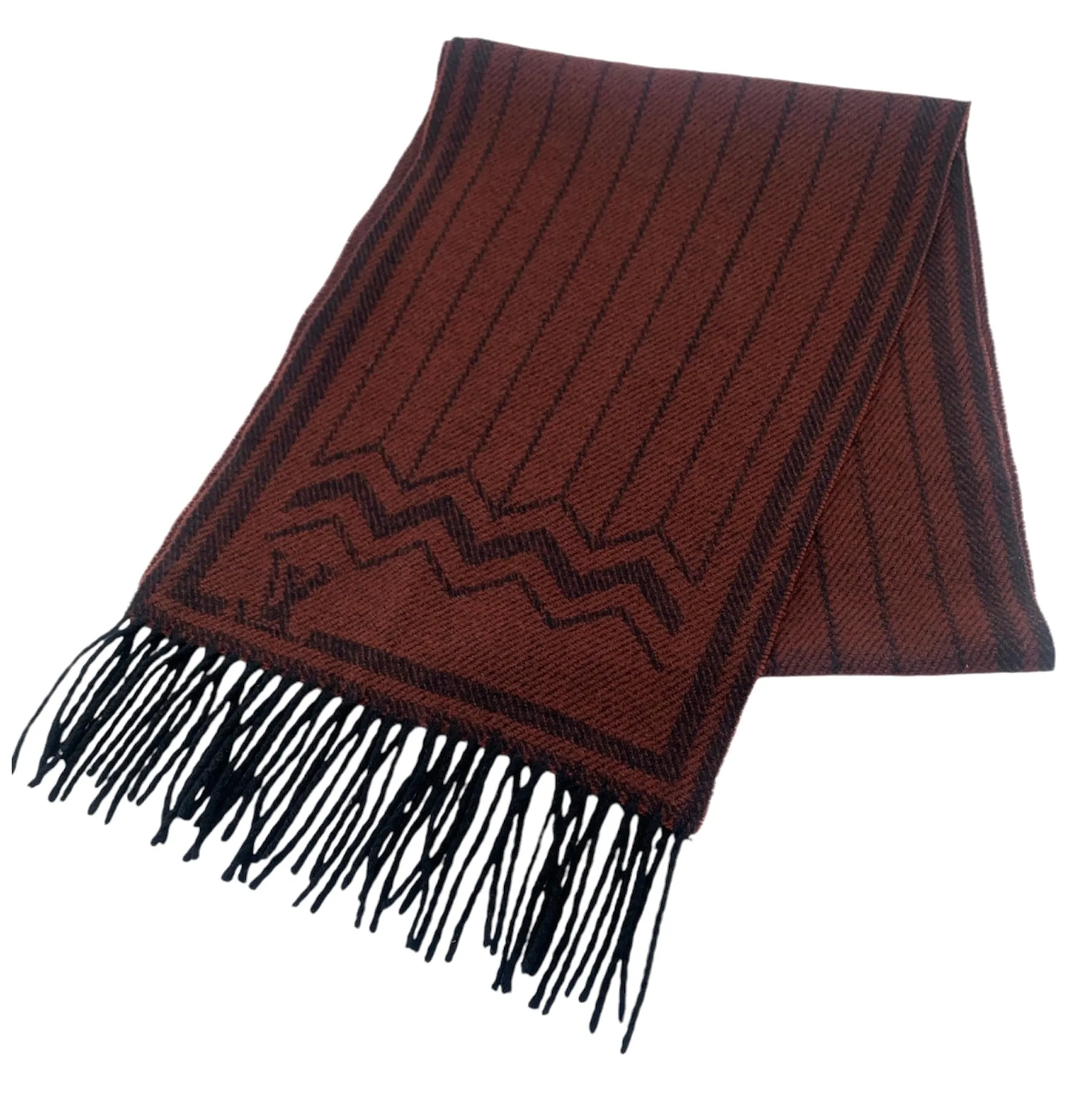 Louis Vuitton Maroon Cashmere and Wool Knit Scarf